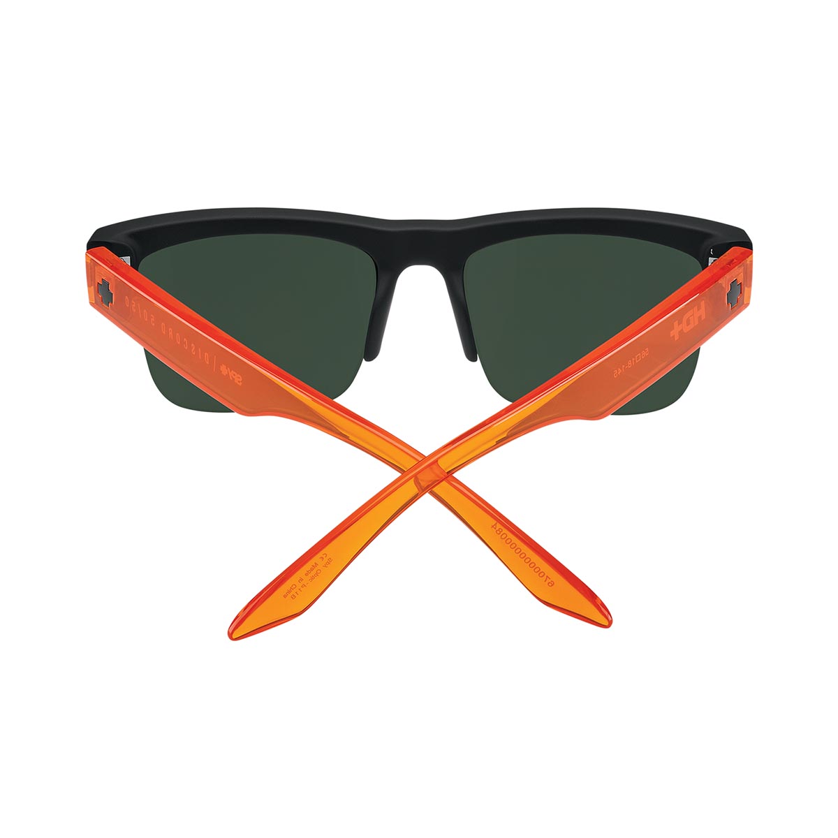 SPY - DISCORD 5050 SOFT MATTE BLACK TRANSLUCENT ORANGE – HAPPY GRAY GREEN WITH ORANGE SPECTRA MIRROR