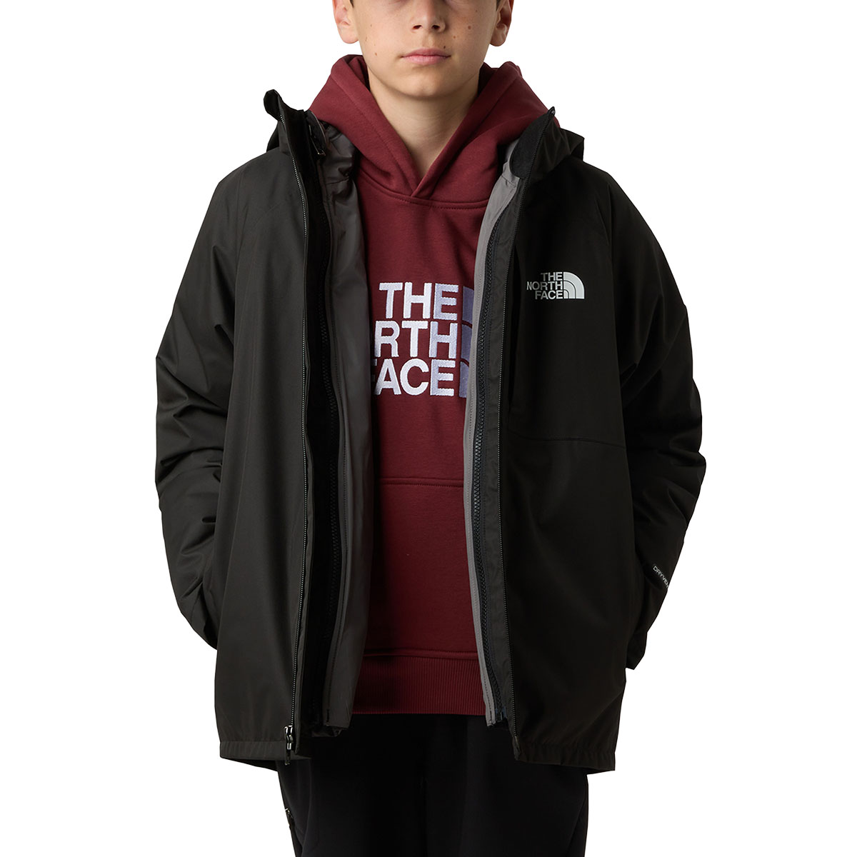 THE NORTH FACE - TEENS PERRITO 4 IN 1 HOODED JACKET