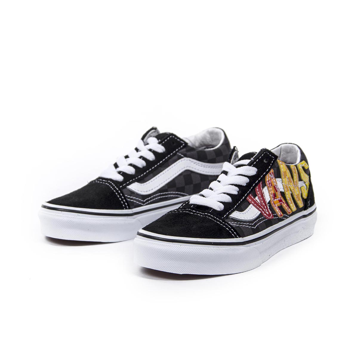 VANS - KIDS FLAME LOGO REPEAT OLD SKOOL SHOES (4-8 YEARS)