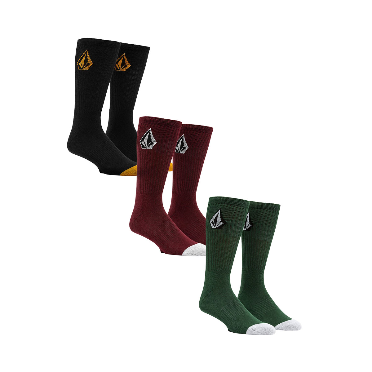 VOLCOM - FULL STONE MIX SOCK  (3 PACK)