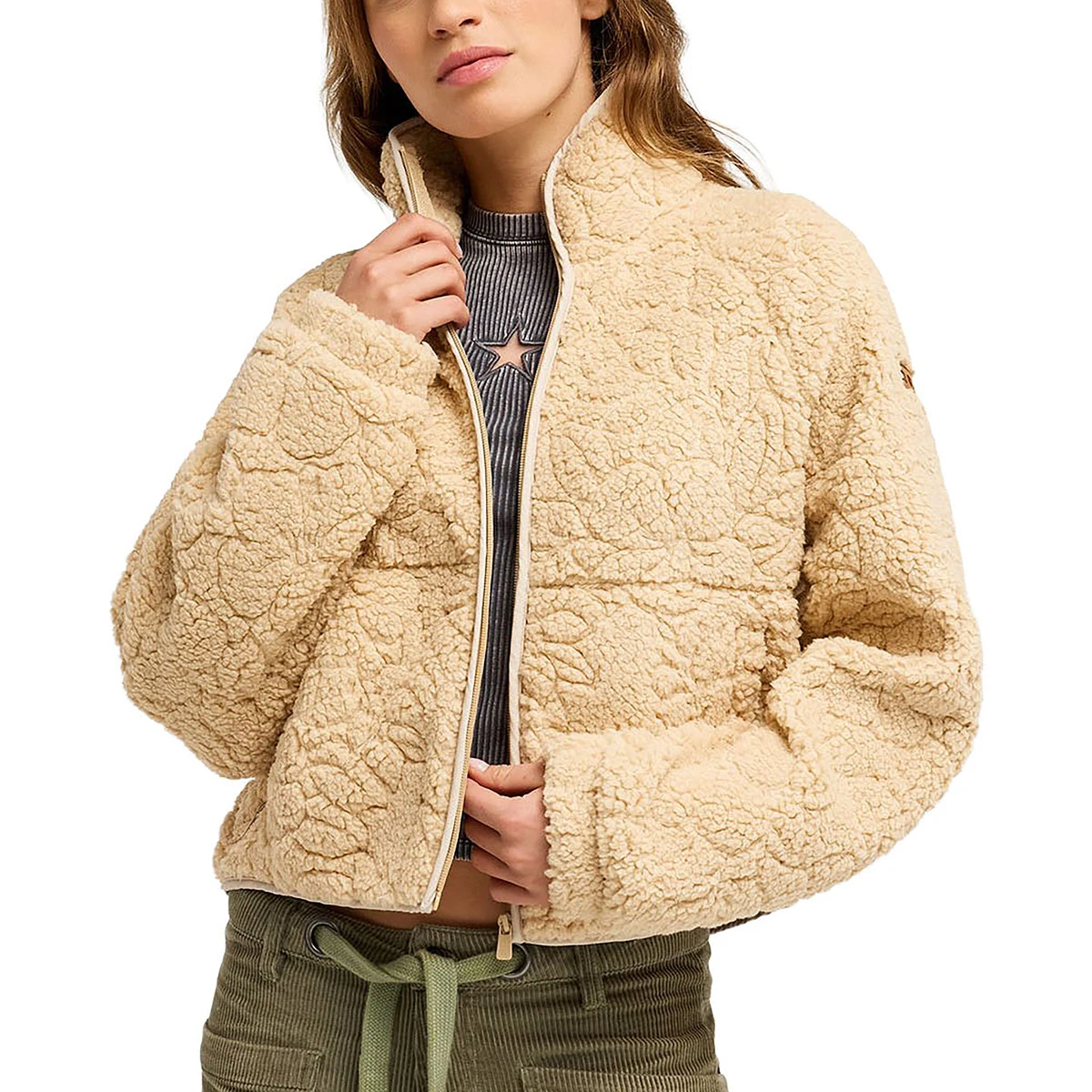 ROXY - BLURRY CLOUD FULL ZIP RELAXED FLEECE