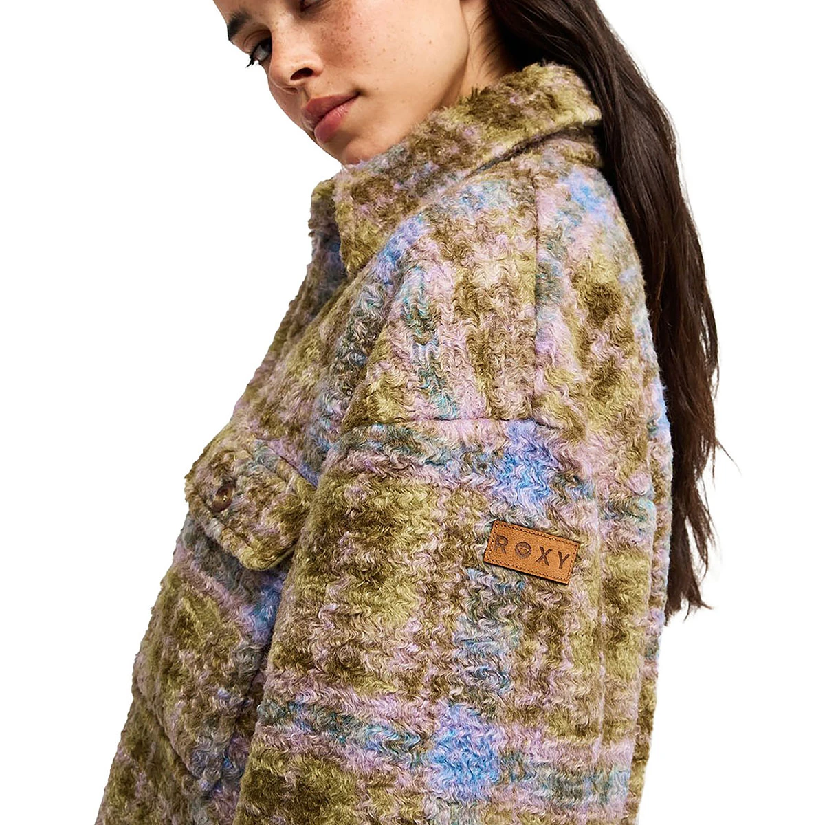 ROXY - OVER AND ABOVE CHECK PALID POLAR FLEECE SHIRT